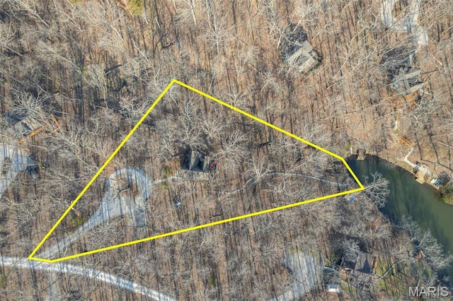 451 Foxfire Point Dr, Wright City, MO 63390 - view of property location with property parcel outlined and a large body of water