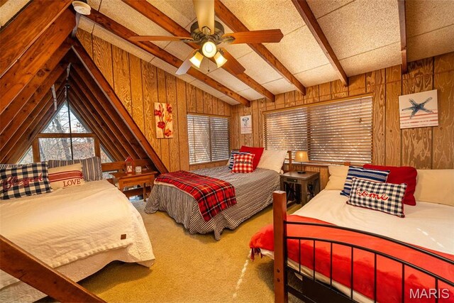 451 Foxfire Point Dr, Wright City, MO 63390 - bedroom with wooden walls and carpet