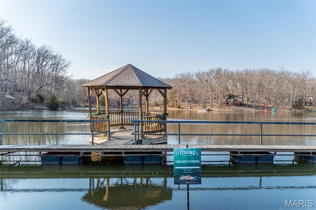 451 Foxfire Point Dr, Wright City, MO 63390 - dock area featuring a gazebo and a water view