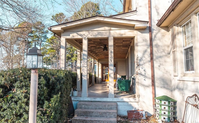 view of patio featuring covered porch