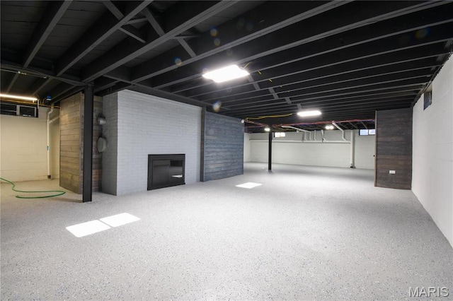 305 E Hauser St, Litchfield, IL 62056 - finished below grade area with a large fireplace