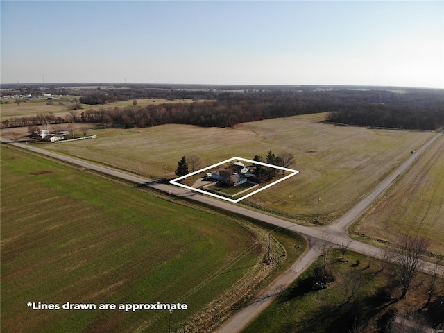 9559 E Dix Irvington Rd, Dix, IL 62830 - aerial view of sparsely populated area with property boundaries highlighted
