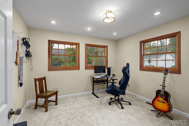 729 W Lockwood Ave, Saint Louis, MO 63122 - office with carpet flooring, plenty of natural light, and recessed lighting