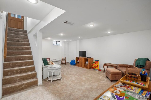 729 W Lockwood Ave, Saint Louis, MO 63122 - playroom featuring carpet flooring and recessed lighting