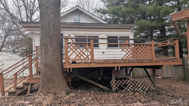 12532 Bellefontaine Rd, Saint Louis, MO 63138 - back of house with stairs and a deck