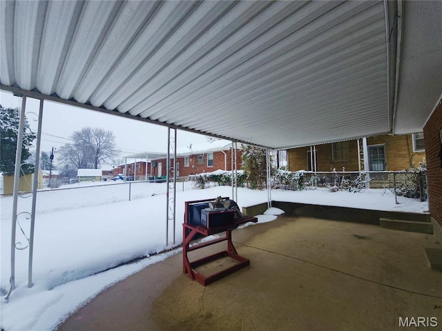 1110 Astoria Dr, Saint Louis, MO 63137 - snow covered patio with fence