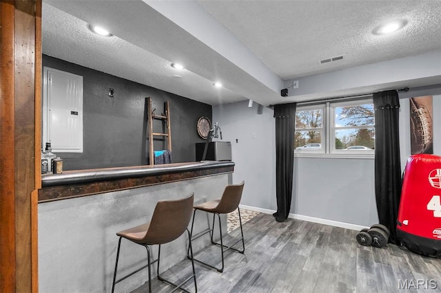 70 Garnet Ln, Cape Girardeau, MO 63701 - indoor dry bar featuring a textured ceiling, wood finished floors, and electric panel