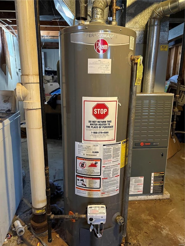 10356 Saint Matthew Ln, Saint Ann, MO 63074 - utility room with water heater and washer / dryer