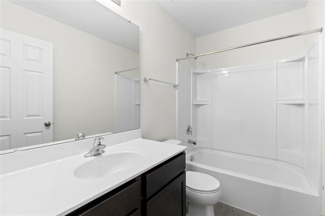 411 Fleming Cir, Wentzville, MO 63385 - bathroom with toilet, shower / bathtub combination, and vanity