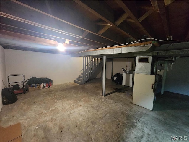 11665 Larimore Rd, Saint Louis, MO 63138 - basement with stairway