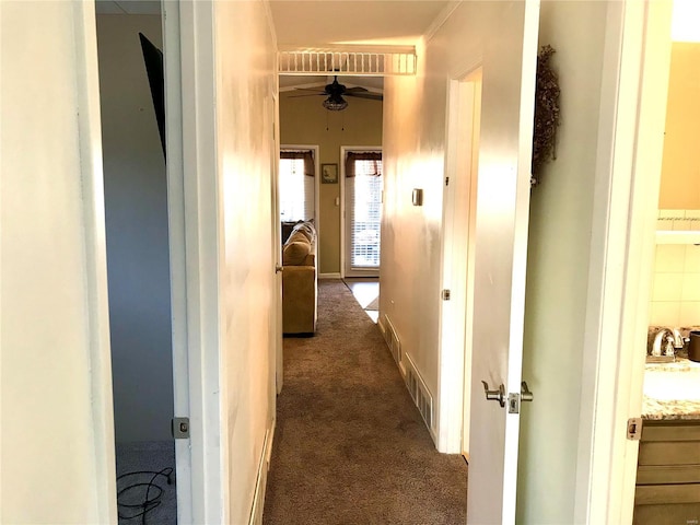 1578 Lakeshore, Cuba, MO 65453 - corridor featuring carpet flooring and a sink