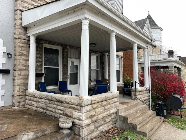 221 N 3rd St Unit 221, Louisiana, MO 63353 - doorway to property featuring a porch