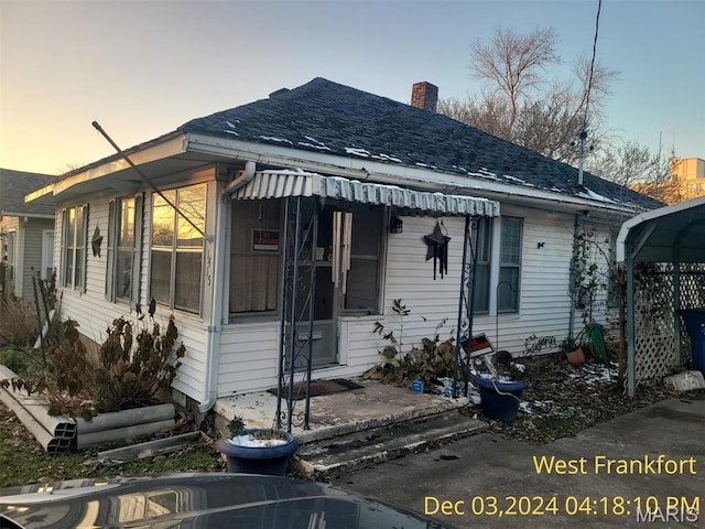 1415 E Oak St, West Frankfort, IL 62896 - view of front of property featuring a chimney