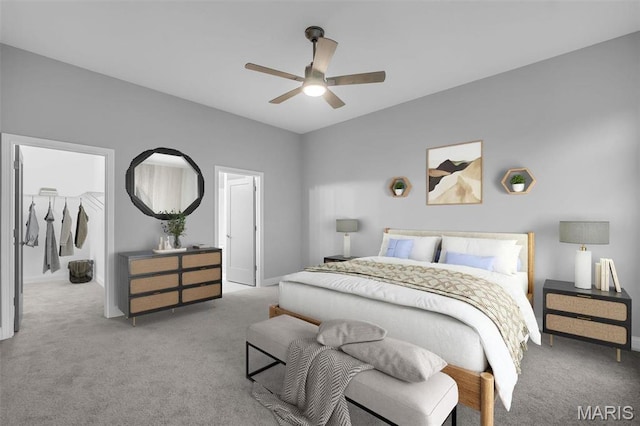201 Keaton Woods Dr, Ofallon, MO 63368 - bedroom with carpet floors, a ceiling fan, and baseboards