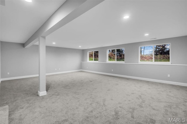 201 Keaton Woods Dr, Ofallon, MO 63368 - below grade area featuring carpet flooring, recessed lighting, and baseboards