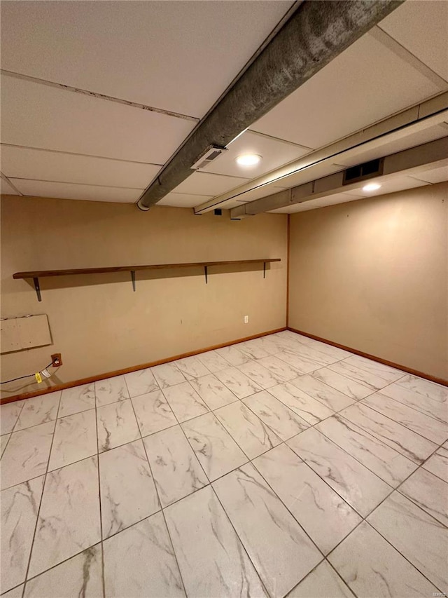 4025 Tholozan Ave, Saint Louis, MO 63116 - finished below grade area with marble finish floors and baseboards