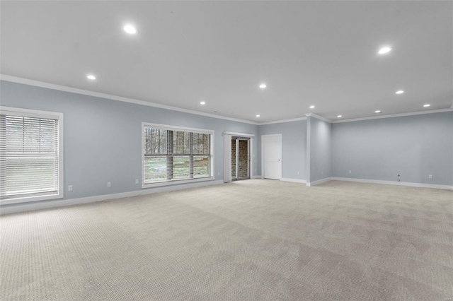 1661 Helmsdale Cpe, Girardeau, MO 63701 - unfurnished room featuring crown molding, recessed lighting, light colored carpet, and baseboards
