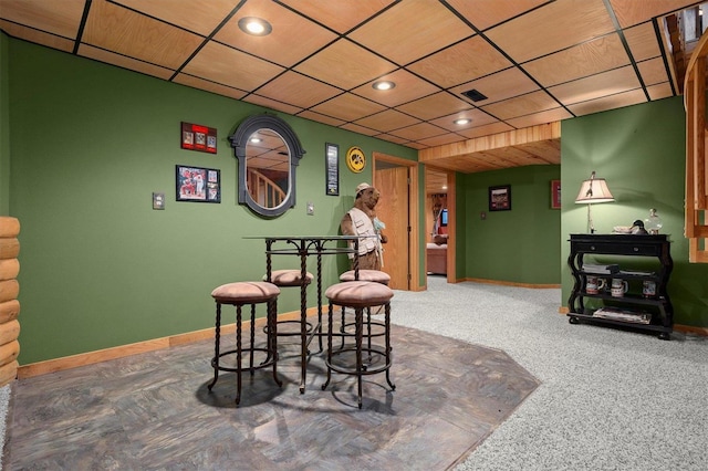 7467 Walshville Trl, Hillsboro, IL 62049 - carpeted dining space featuring baseboards and recessed lighting