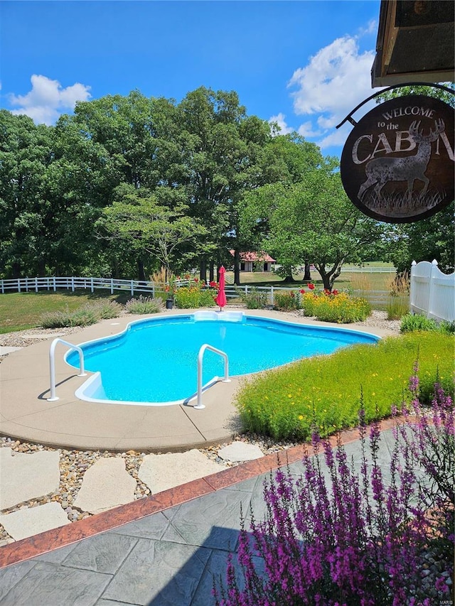 7467 Walshville Trl, Hillsboro, IL 62049 - view of swimming pool featuring a fenced backyard and a patio