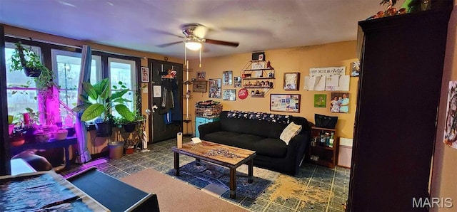 300 S Oak St, Salem, MO 65560 - living room featuring ceiling fan