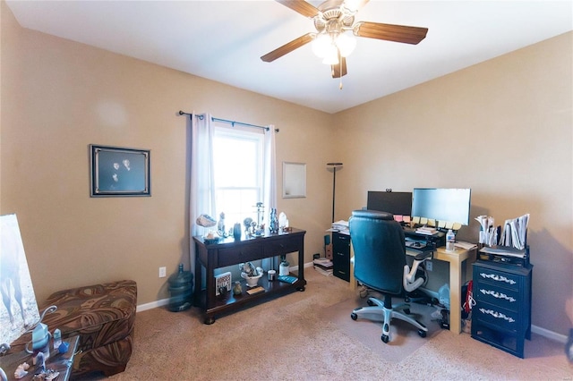 311 Dana Renee, Rolla, MO 65401 - office space featuring baseboards, ceiling fan, and carpet floors