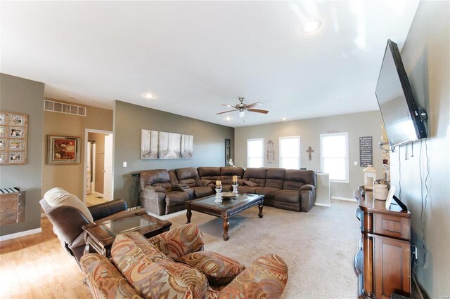 311 Dana Renee, Rolla, MO 65401 - living area with a ceiling fan, baseboards, and recessed lighting