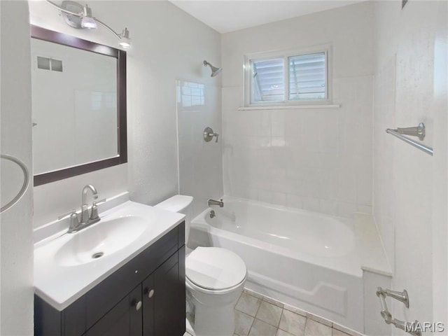 6448 Clifton Hills Dr, Saint Louis, MO 63139 - bathroom with vanity, tub / shower combination, and tile patterned floors