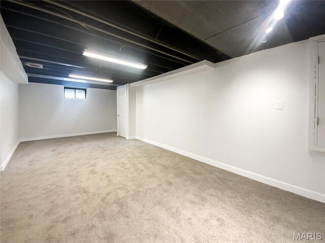 6448 Clifton Hills Dr, Saint Louis, MO 63139 - basement featuring carpet flooring and baseboards
