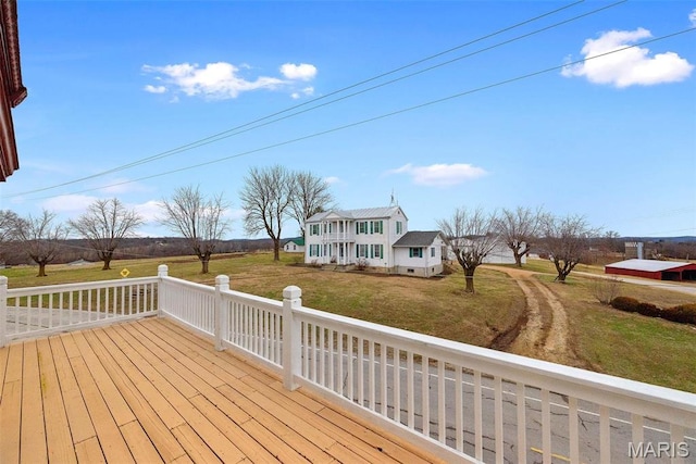 16683 Mill Rd, Marthasville, MO 63357 - wooden terrace with a yard