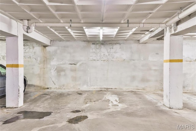 view of unfinished below grade area