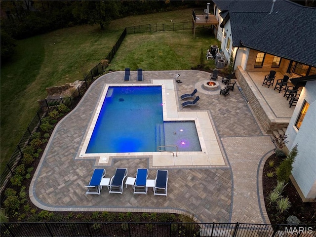 1824 Topping Rd, Saint Louis, MO 63131 - view of swimming pool featuring a fire pit and a patio area