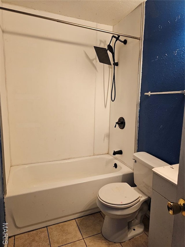 12 Agnes Dr, Cahokia, IL 62206 - full bathroom with tile patterned floors, shower / bath combination, vanity, and a textured ceiling