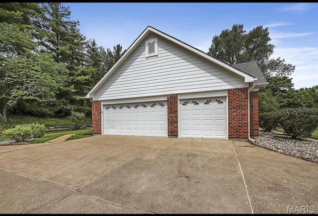 view of garage