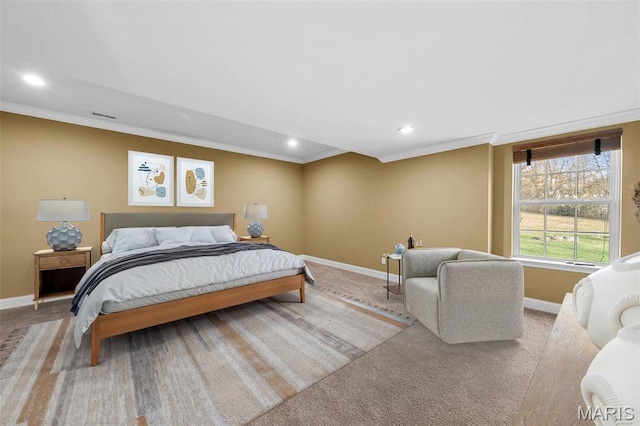 244 US Dr, Wentzville, MO 63385 - carpeted bedroom with baseboards, crown molding, and recessed lighting