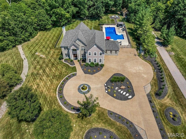 244 US Dr, Wentzville, MO 63385 - view from above of property featuring a pool