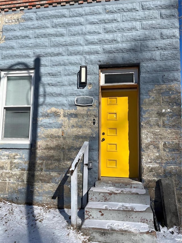 5316 Zealand St, Saint Louis, MO 63107 - entrance to property featuring stone siding