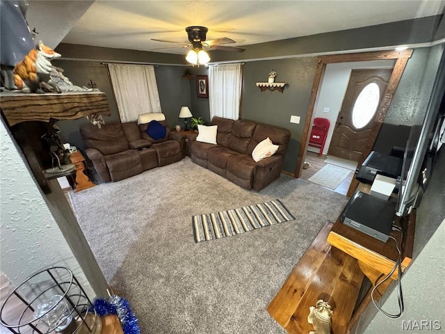 301 W Summer St, Monroe City, MO 63456 - living area featuring a ceiling fan
