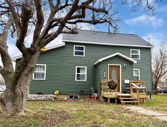 301 W Summer St, Monroe City, MO 63456 - view of front of property featuring a deck and a shingled roof
