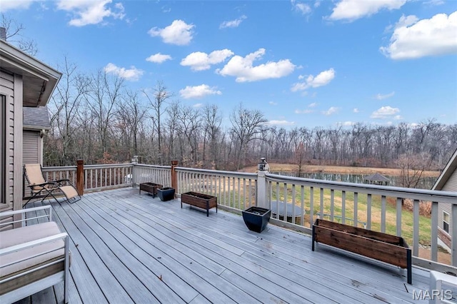 2942 Eagle Pointe Dr, Wentzville, MO 63385 - wooden terrace with a water view and view of scattered trees