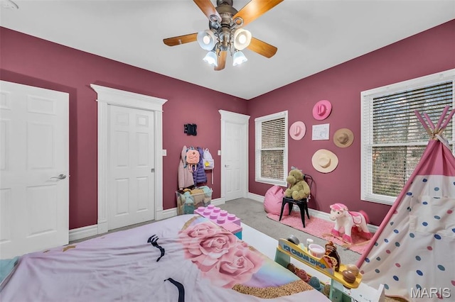 2942 Eagle Pointe Dr, Wentzville, MO 63385 - bedroom with carpet floors and a ceiling fan
