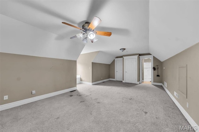 2942 Eagle Pointe Dr, Wentzville, MO 63385 - additional living space featuring ceiling fan, carpet flooring, and lofted ceiling