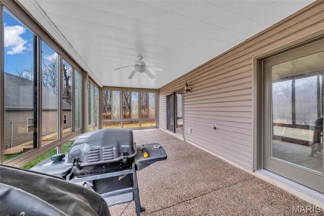 2942 Eagle Pointe Dr, Wentzville, MO 63385 - sunroom / solarium featuring ceiling fan and plenty of natural light