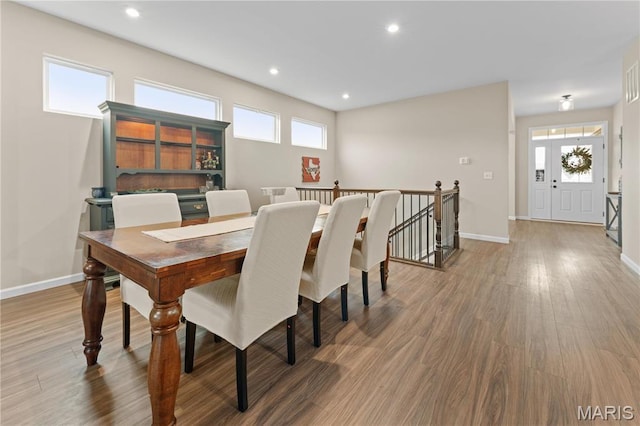 5 Spinney Bough Ct, Wentzville, MO 63385 - dining room with plenty of natural light, wood finished floors, baseboards, and recessed lighting