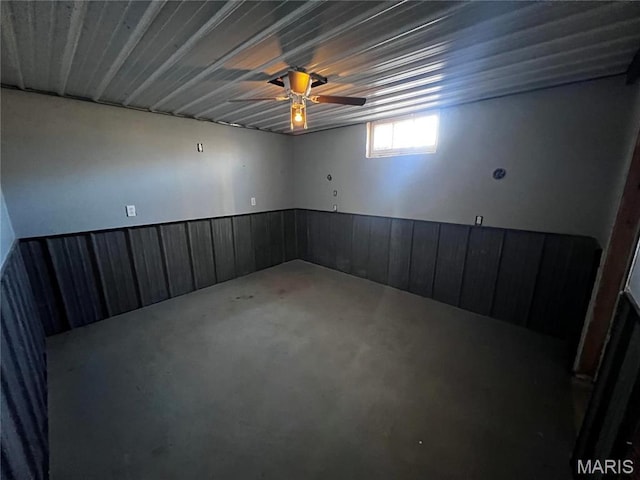 901 Edgemont Blvd, Perryville, MO 63775 - basement with wooden walls and ceiling fan