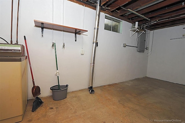 820 Sharon Dr, Cape Girardeau, MO 63701 - unfinished basement with electric panel and a water softener