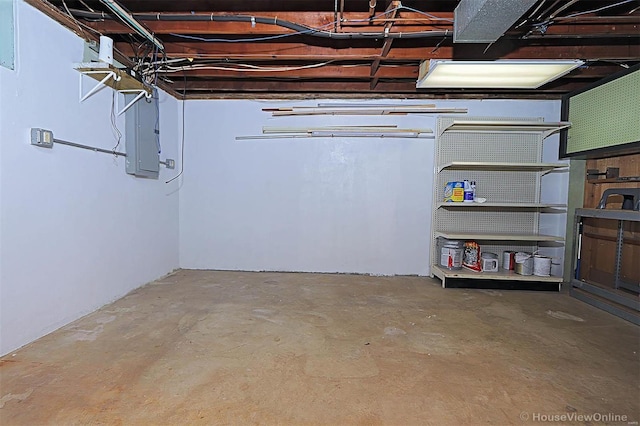 820 Sharon Dr, Cape Girardeau, MO 63701 - unfinished below grade area with electric panel