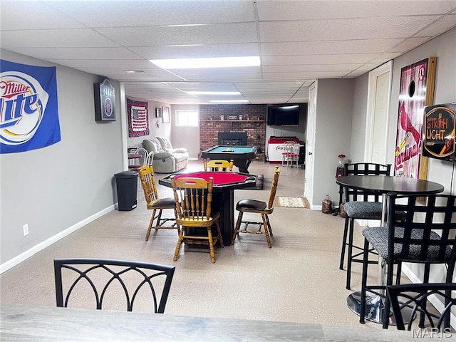 1034 Port Perry Dr, Perryville, MO 63775 - dining area featuring baseboards and a drop ceiling
