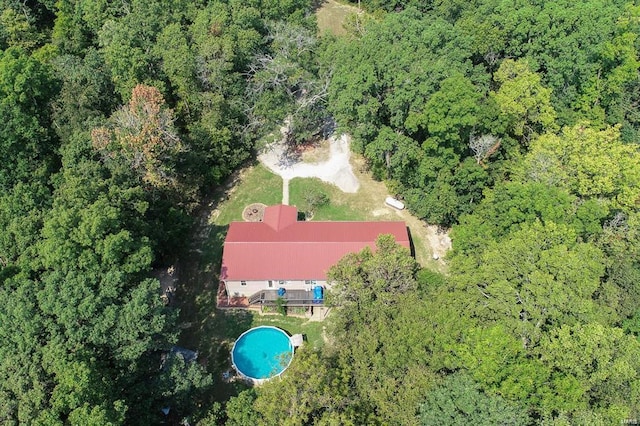 364 N 7th Ln, Fillmore, IL 62032 - aerial view of property's location with a pool area and a forest