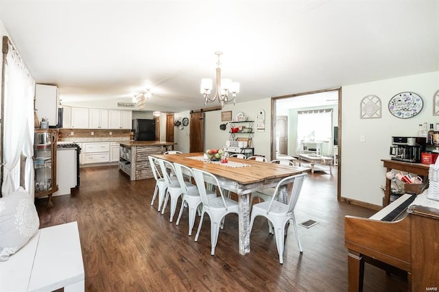 364 N 7th Ln, Fillmore, IL 62032 - dining area with a chandelier and dark wood-style flooring