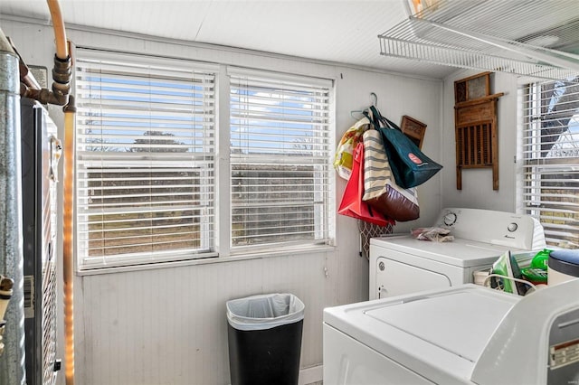 10751 State Route F, Farmington, MO 63640 - laundry area with independent washer and dryer and wood walls